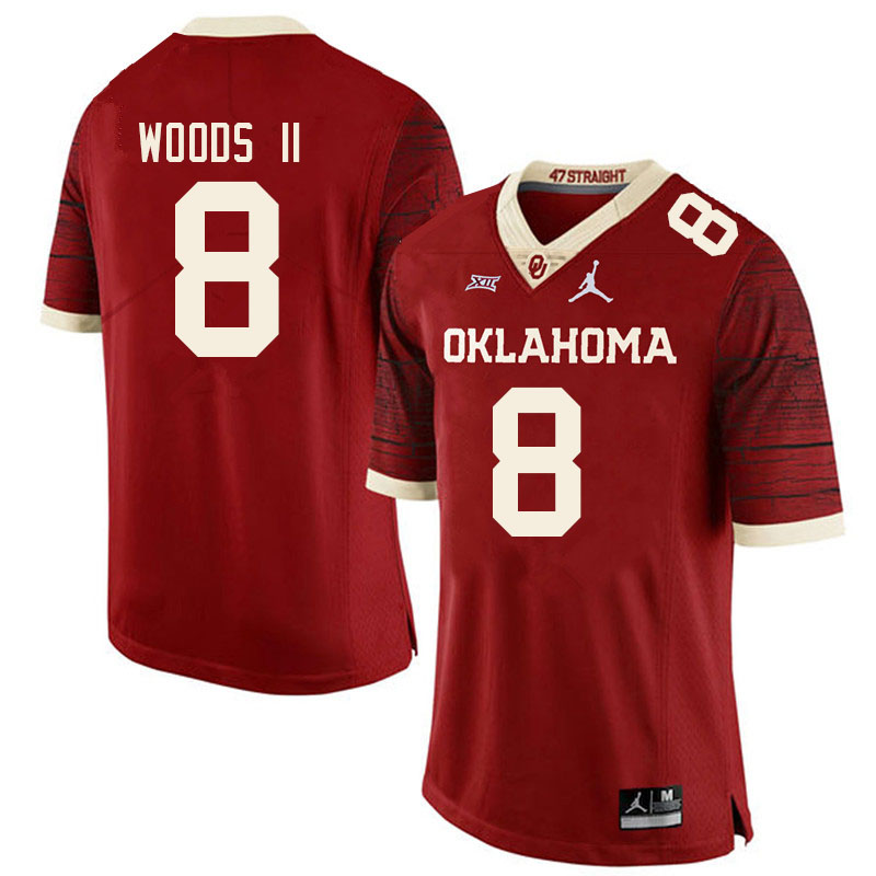 Men #8 Michael Woods II Oklahoma Sooners College Football Jerseys Sale-Retro - Click Image to Close